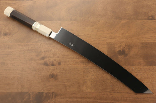 Jikko Silver Steel No.3 Mirrored Finish Kiritsuke Yanagiba  300mm Ebony with Ring Handle - Japannywholesale