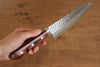 Seisuke Swedish Steel Santoku Mahogany Handle&White Towel Gift set - Japannywholesale