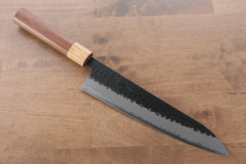 Seisuke Kokubyaku Blue Super Hammered Kurouchi Gyuto  210mm Morado Handle - Japannywholesale