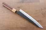 Seisuke Kokubyaku Blue Super Hammered Kurouchi Gyuto  210mm Morado Handle - Japannywholesale