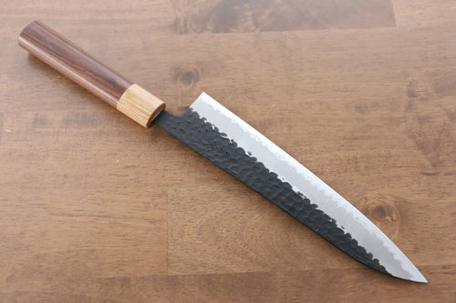 Seisuke Kokubyaku Blue Super Hammered Kurouchi Gyuto  210mm Morado Handle - Japannywholesale