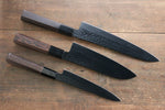 Sakai Takayuki Sakai Takayuki  Kurokage VG10 Hammered Teflon Coating Gyuto, Santoku & Petty 150mm  with Wenge Handle Set - Japannywholesale