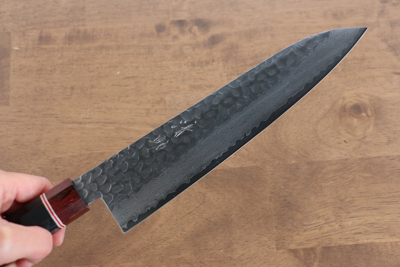 Seisuke VG10 Damascus Gyuto  210mm Black Pakka wood Handle - Japannywholesale