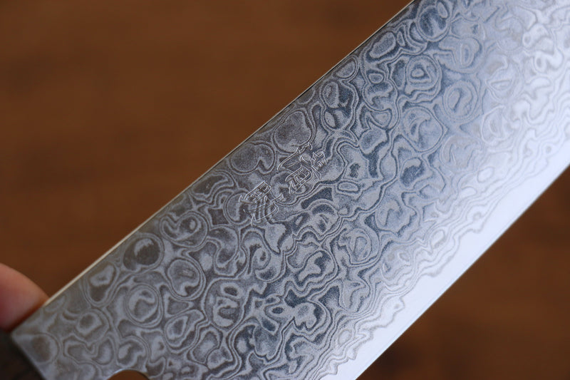 Seisuke ZA-18 Mirrored Finish Damascus Santoku  180mm Oak Handle - Japannywholesale