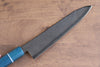 Seisuke VG5 Nashiji black dye Gyuto  210mm Blue Canvas Micarta Handle - Japannywholesale