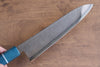 Seisuke VG5 Nashiji black dye Gyuto  210mm Blue Canvas Micarta Handle - Japannywholesale