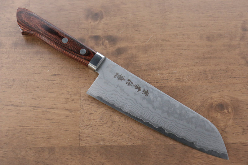 Kanetsune VG1 17 Layer Damascus Santoku  165mm Mahogany Handle - Japannywholesale