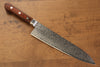 Seisuke Mokusei ZA-18 Mirrored Finish Damascus Gyuto  210mm Brown Pakka wood Handle - Japannywholesale