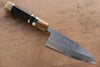 Jikko Shiko White Steel Kiritsuke Deba  120mm Ebony with Double Ring Handle - Japannywholesale