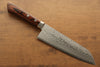 Kunihira Sairyu VG10 Damascus Santoku  170mm Mahogany Handle - Japannywholesale