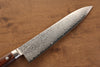 Seisuke Mokusei ZA-18 Mirrored Finish Damascus Gyuto  210mm Brown Pakka wood Handle - Japannywholesale