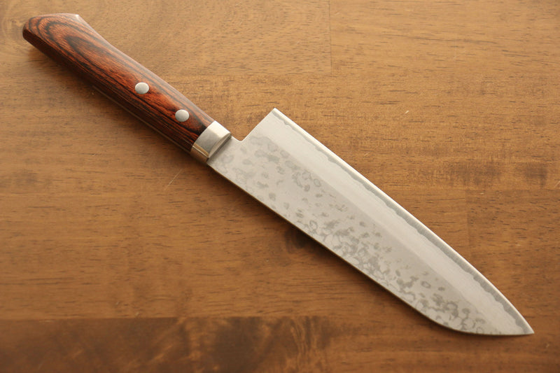 Kunihira Sairyu VG10 Damascus Santoku  170mm Mahogany Handle - Japannywholesale