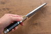 Jikko Shiko White Steel Kiritsuke Deba  120mm Ebony with Double Ring Handle - Japannywholesale