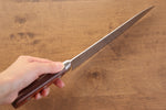 Seisuke Mokusei ZA-18 Mirrored Finish Damascus Gyuto  210mm Brown Pakka wood Handle - Japannywholesale