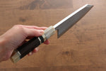 Jikko Shiko White Steel Kiritsuke Deba  150mm Ebony with Double Ring Handle - Japannywholesale