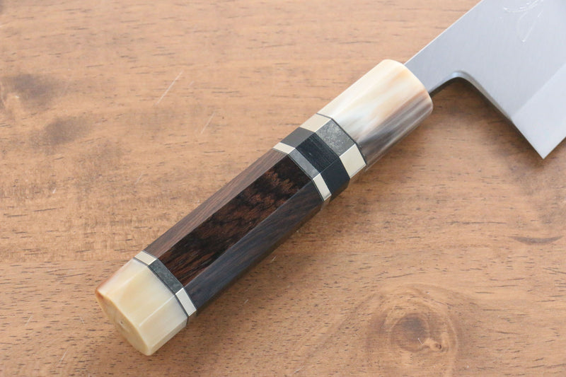 Jikko Shiko White Steel Kiritsuke Deba  150mm Ebony with Double Ring Handle - Japannywholesale