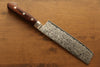 Seisuke Mokusei ZA-18 Mirrored Finish Damascus Nakiri  165mm Brown Pakka wood Handle - Japannywholesale