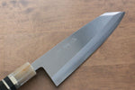 Jikko Shiko White Steel Kiritsuke Deba  180mm Ebony with Double Ring Handle - Japannywholesale