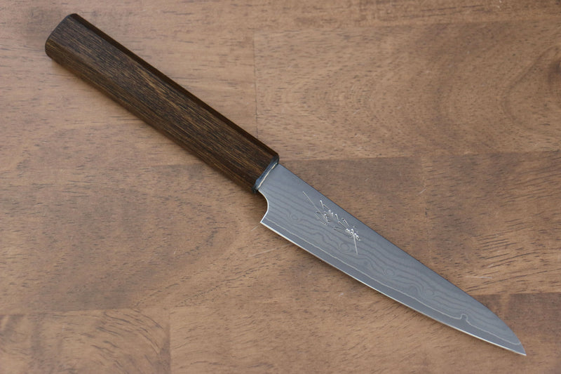 Seisuke VG10 63 Layer Damascus Petty-Utility  130mm Oak Handle - Japannywholesale