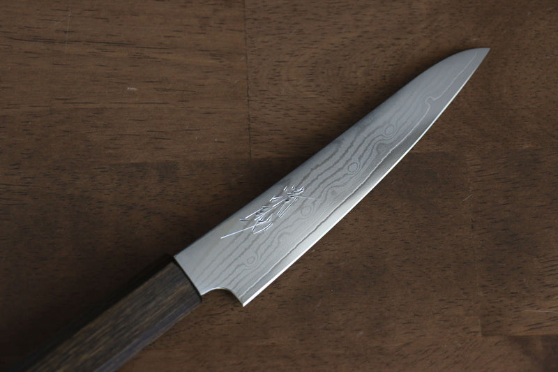 Seisuke VG10 63 Layer Damascus Petty-Utility  130mm Oak Handle - Japannywholesale