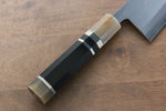 Jikko Shiko White Steel Kiritsuke Deba  180mm Ebony with Double Ring Handle - Japannywholesale