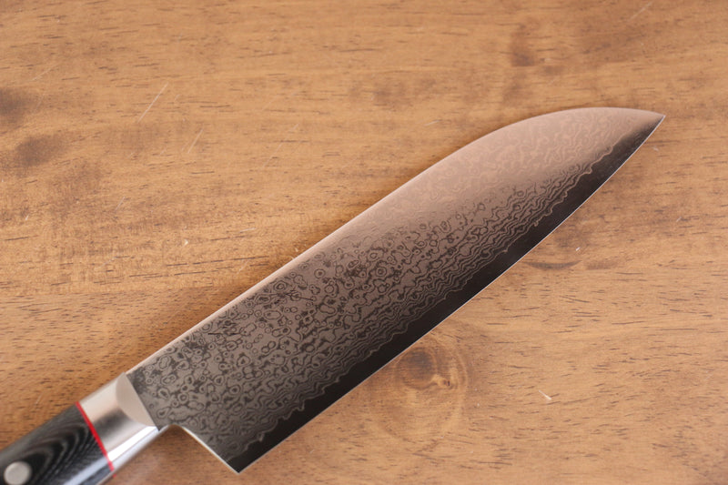 Seisuke Saiun VG10 Damascus Santoku  170mm Black Micarta Handle - Japannywholesale