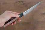 Seki Kanetsugu Heptagon Wood VG10 Hammered Petty-Utility  150mm Pakka wood (heptagonal) Handle - Japannywholesale