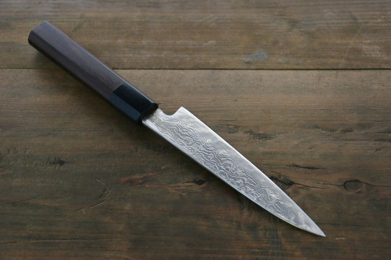 Takayuki Iwai VG10 Damascus Petty-Utility  110mm Shitan Handle - Japannywholesale