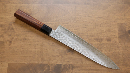 Seisuke AUS10 45 Layer Damascus Gyuto  210mm Shitan Handle - Japannywholesale