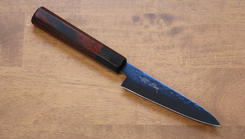Seisuke SK-85 Ion plating Hammered Petty-Utility  120mm Red Pakka wood Handle - Japannywholesale