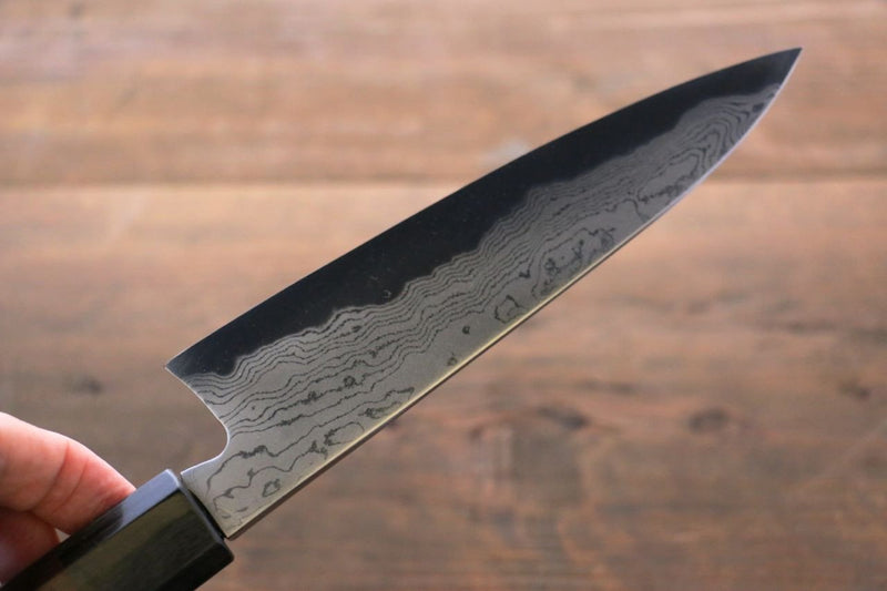 Takayuki Iwai Blue Steel No.2 Damascus Gyuto  180mm Shitan Handle - Japannywholesale