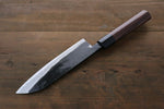 Takayuki Iwai Blue Steel No.2 Kurouchi Santoku  165mm Shitan Handle - Japannywholesale