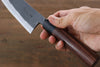 Takayuki Iwai Blue Steel No.2 Kurouchi Santoku  165mm Shitan Handle - Japannywholesale