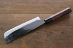 Takayuki Iwai Blue Steel No.2 Kurouchi Nakiri  165mm Shitan Handle - Japannywholesale