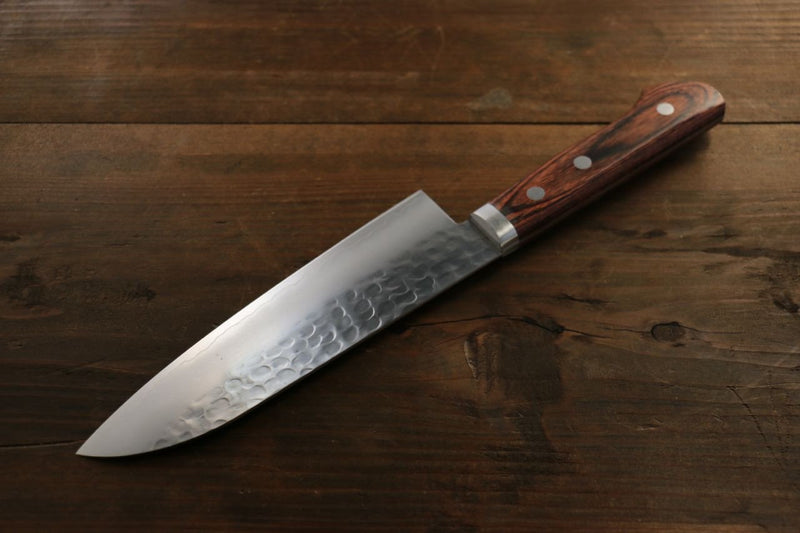 Kanetsune VG1 Hammered Santoku  165mm Mahogany Handle - Japannywholesale