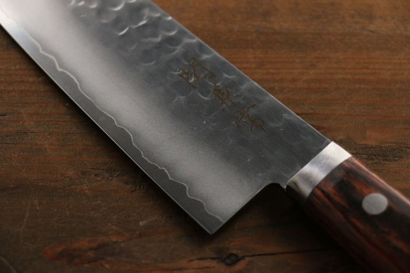 Kanetsune VG1 Hammered Santoku  165mm Mahogany Handle - Japannywholesale