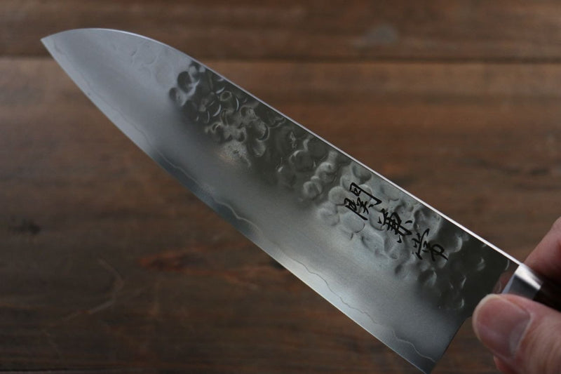 Kanetsune VG1 Hammered Santoku  165mm Mahogany Handle - Japannywholesale