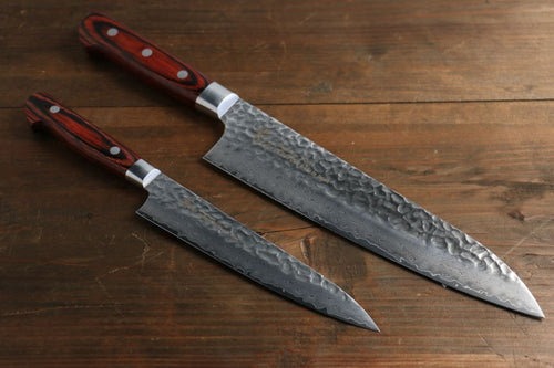 Sakai Takayuki 33 Layer Damascus Japanese Gyuto 240mm & Petty 150mm Knife Set - Japannywholesale
