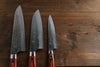 Sakai Takayuki 33 Layer Damascus Gyuto 210mm, Santoku 180mm, and Petty 150mm Japanese Kitchen Chef Knives Set - Japannywholesale