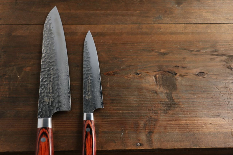 Sakai Takayuki 33 Layer Damascus Gyuto 210mm & Petty 150mm Japanese Kitchen Chef Knives Set - Japannywholesale
