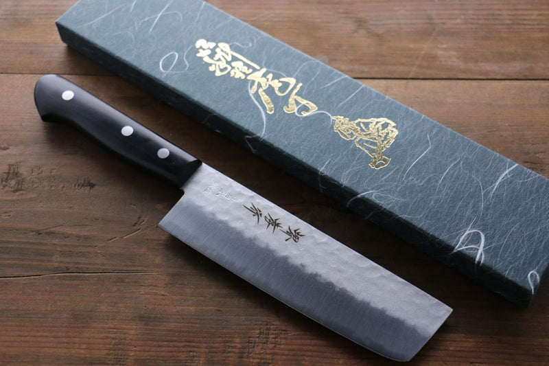 Sakai Takayuki Blue Steel Hammered 3 Layer Nakiri  165mm - Japannywholesale