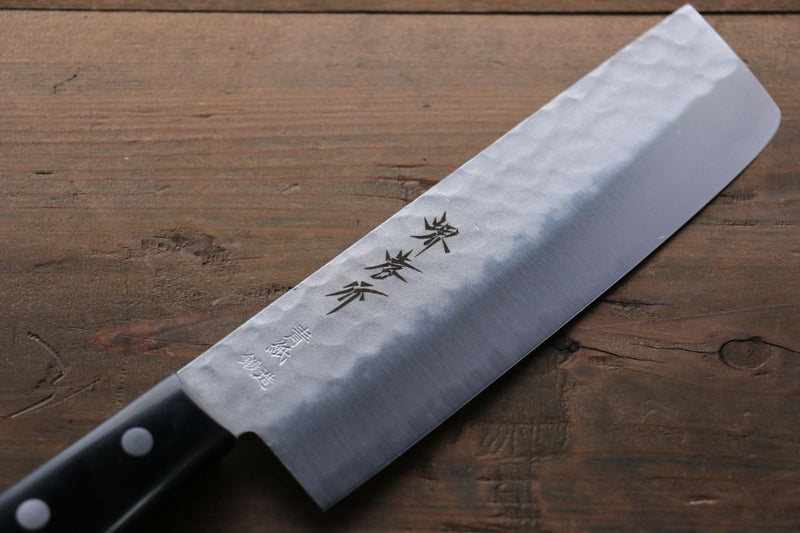 Sakai Takayuki Blue Steel Hammered 3 Layer Nakiri  165mm - Japannywholesale