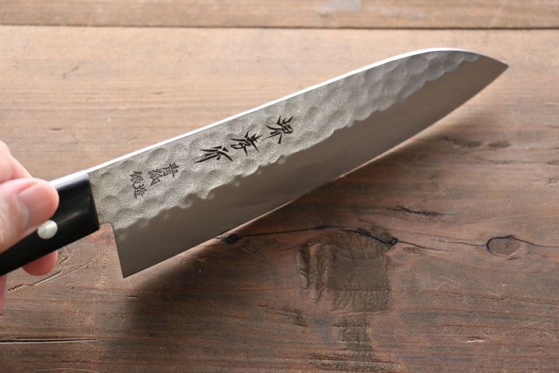 Sakai Takayuki Blue Steel Hammered 3 Layer Santoku  165mm - Japannywholesale