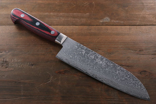 Yoshimi Kato VG10 nickel Damascus Santoku Japanese Chef Knife 180mm - Japannywholesale