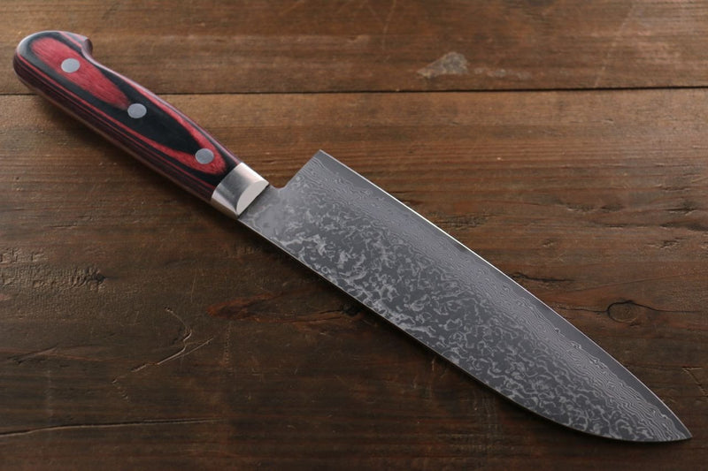 Yoshimi Kato VG10 nickel Damascus Santoku Japanese Chef Knife 180mm - Japannywholesale