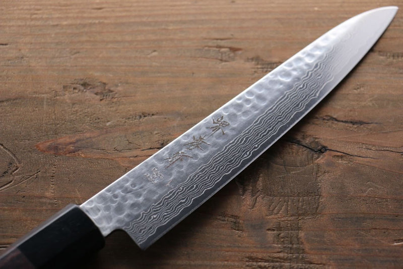 Sakai Takayuki AUS10 45 Layer Damascus Petty-Utility  150mm Shitan Handle - Japannywholesale