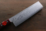 Shigeki Tanaka VG10 17 Layer Damascus Nakiri  160mm Red Pakka wood Handle - Japannywholesale