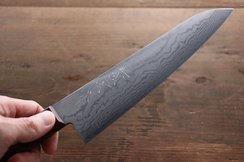 Shigeki Tanaka VG10 17 Layer Damascus Gyuto  210mm Red Pakka wood Handle - Japannywholesale