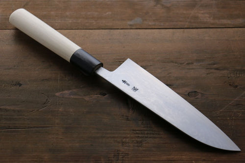 Shigeki Tanaka Blue Steel No.2 17 Layer Damascus Japanese Chef's Santoku Knife 165mm with  Magnolia Handle (ferrule: Water Buffalo) - Japannywholesale