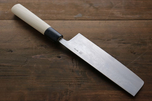 Shigeki Tanaka Blue Steel No.2 17 Layer Damascus Japanese Chef's Nakiri Knife 165mm with Magnolia Handle (ferrule: Water Buffalo) - Japannywholesale